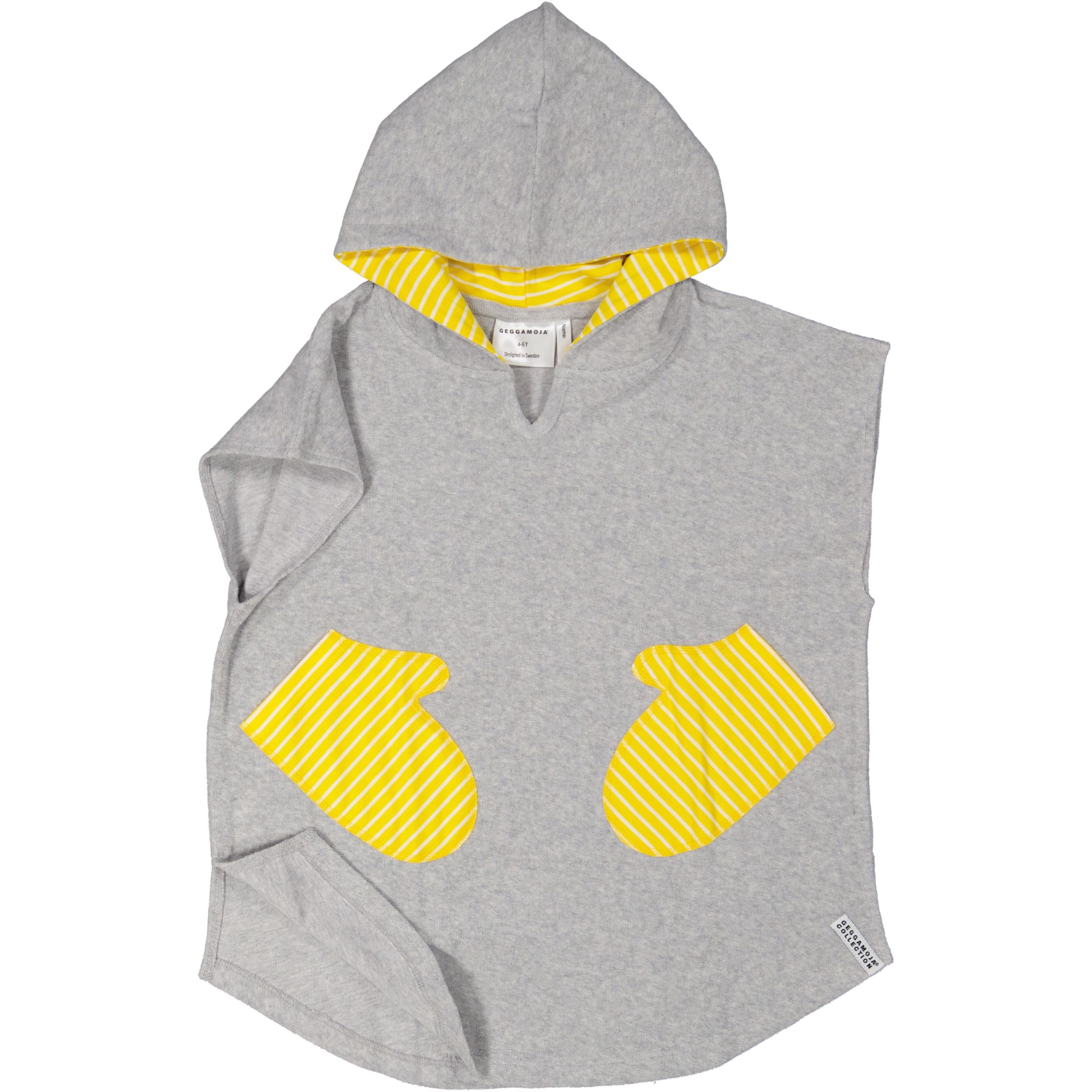 Terry Poncho Grey/yellow str
