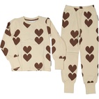 Bamboo Kaksiosainen pyjama  ruskea heart 134/140