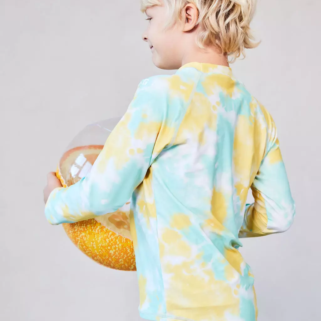 UV-tröja kort ärm Tie Dye Gul
