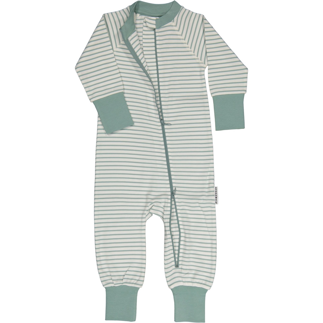 Pyjamas two way zip L.green/offwhite