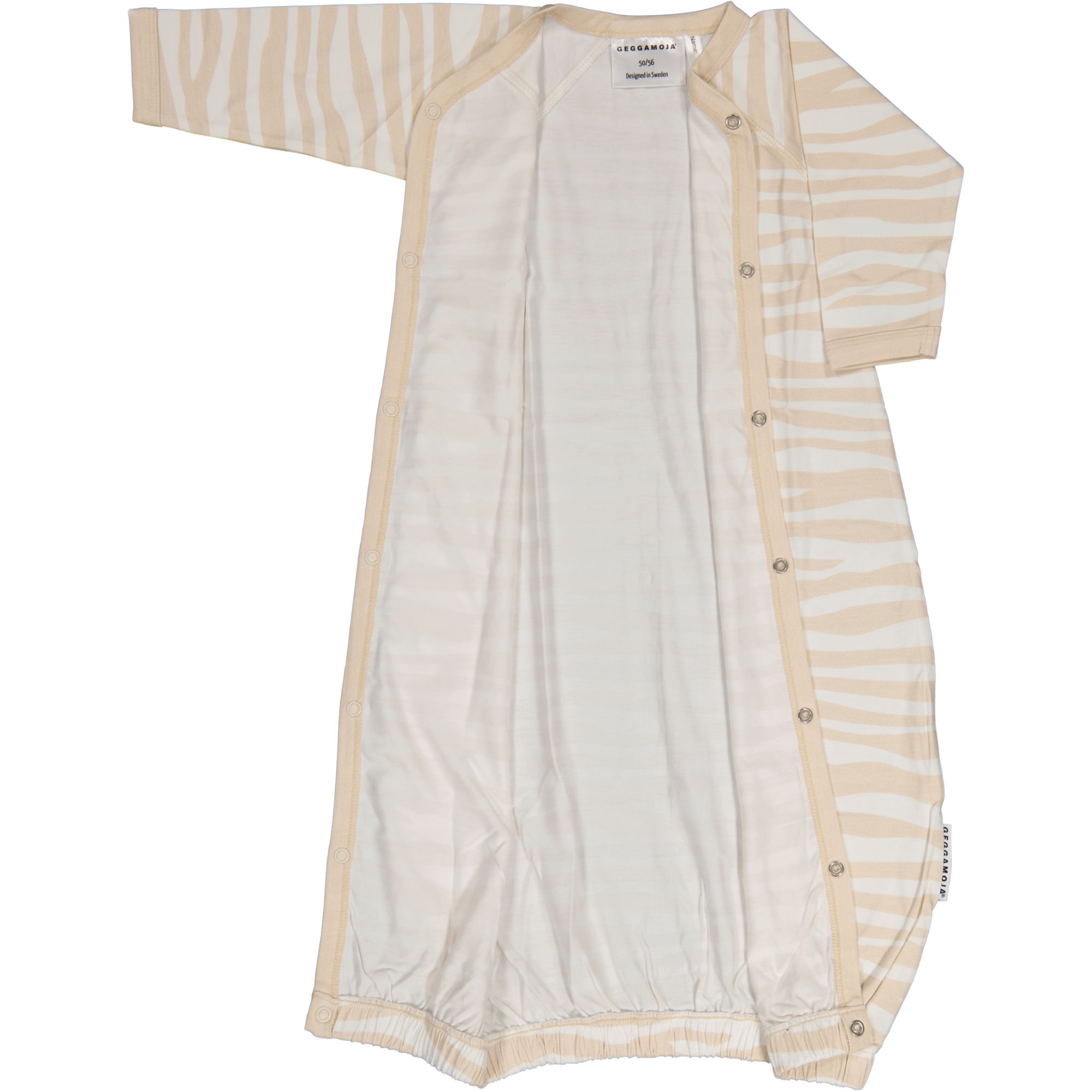 Bamboo sleep gown Soft beige zebra