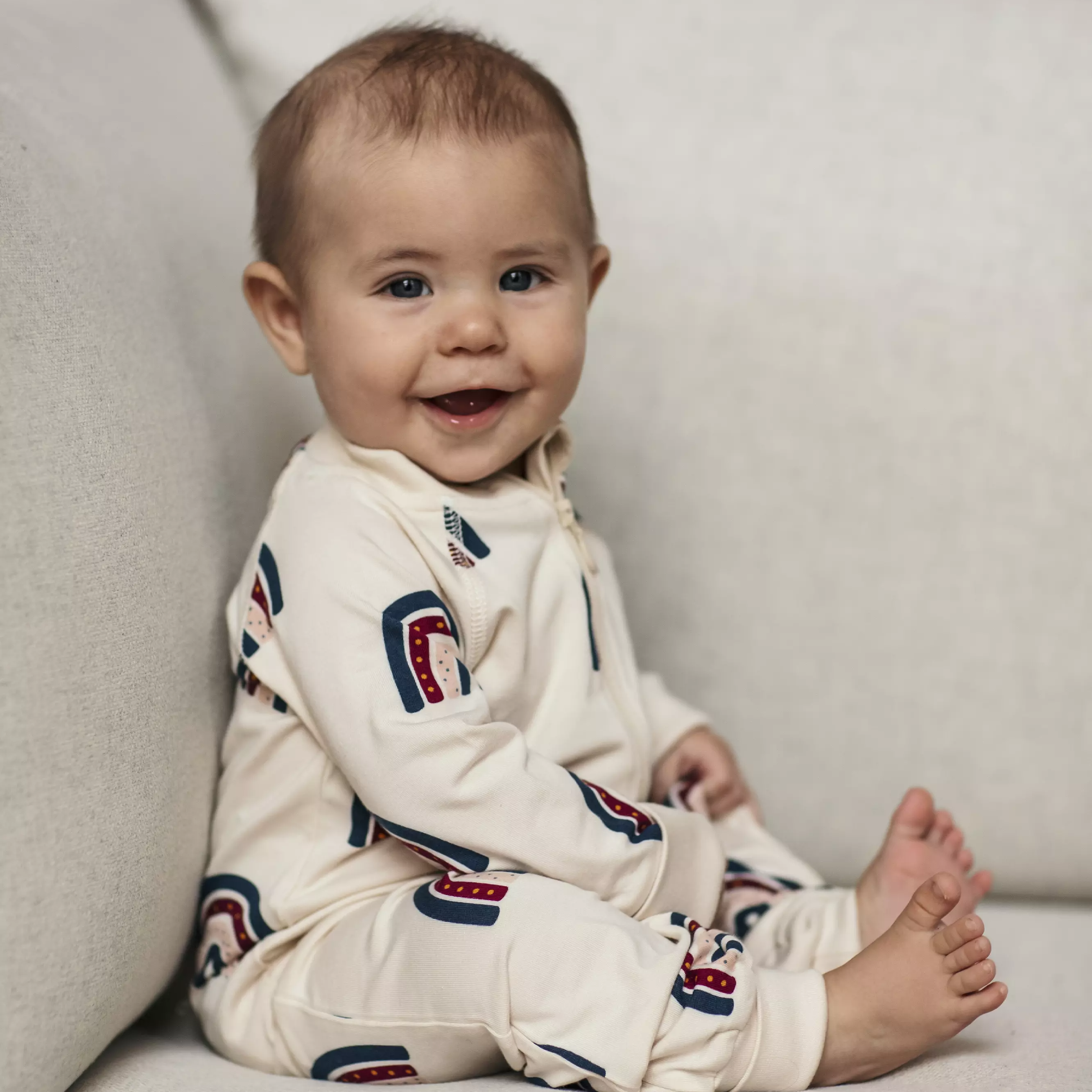 Bamboo pyjamas two way zip Rainbow