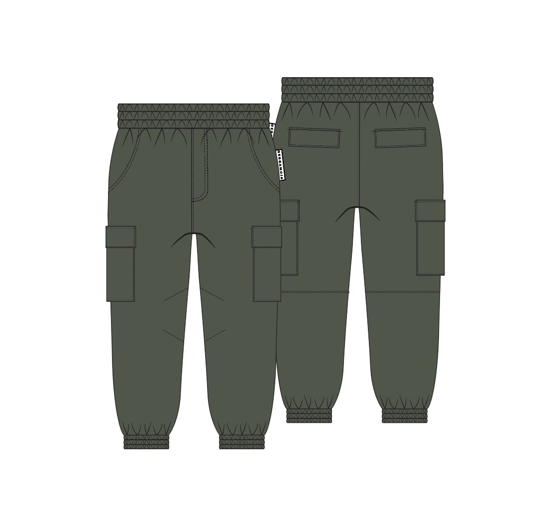 Collegebyxa Cargo Mossgrön