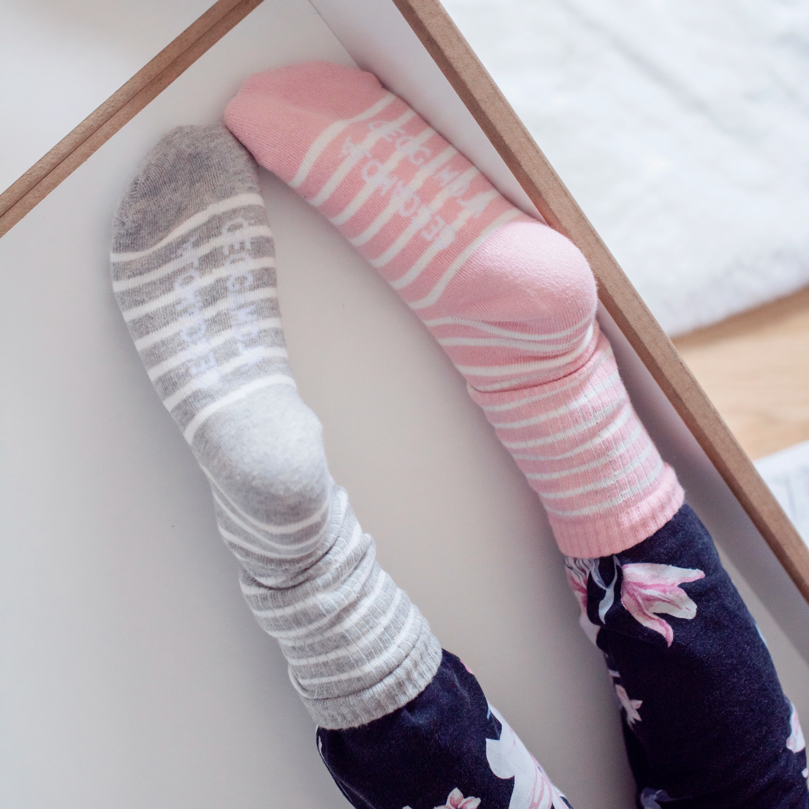 Sock Classic 2-pack Pink/white