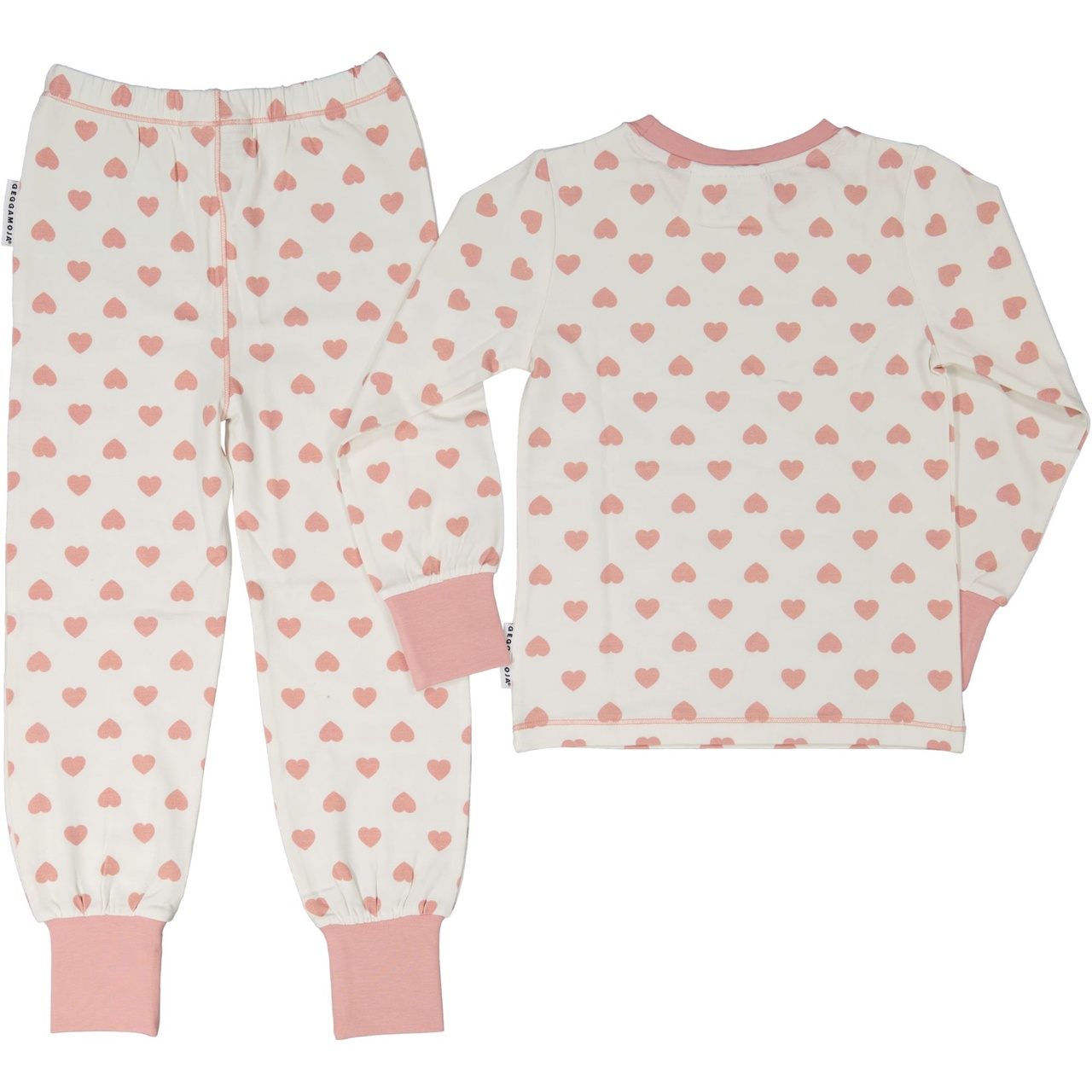 Two pcs pyjamas Pink heart  122/128