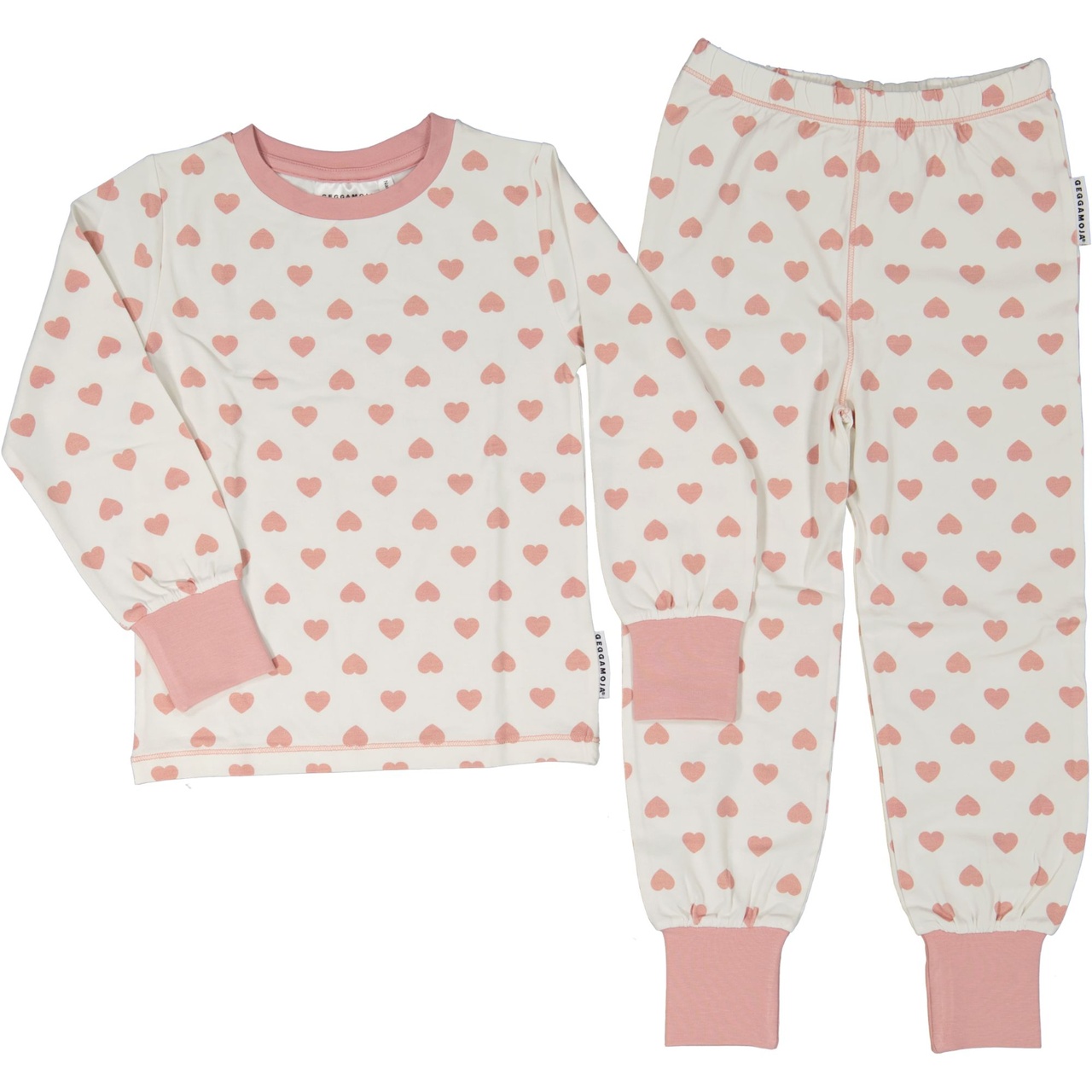 Two pcs pyjamas Pink heart  122/128