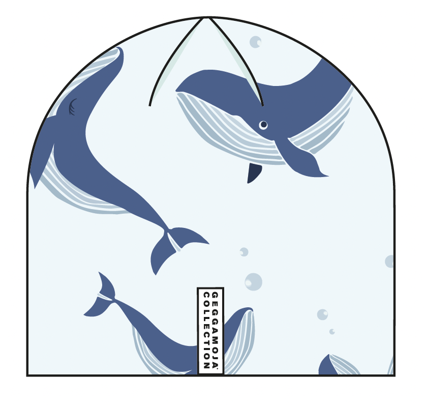 Mössa Bambu Blue whale