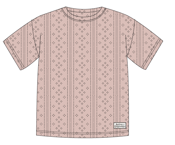 T-shirt Pointelle Pink Rose