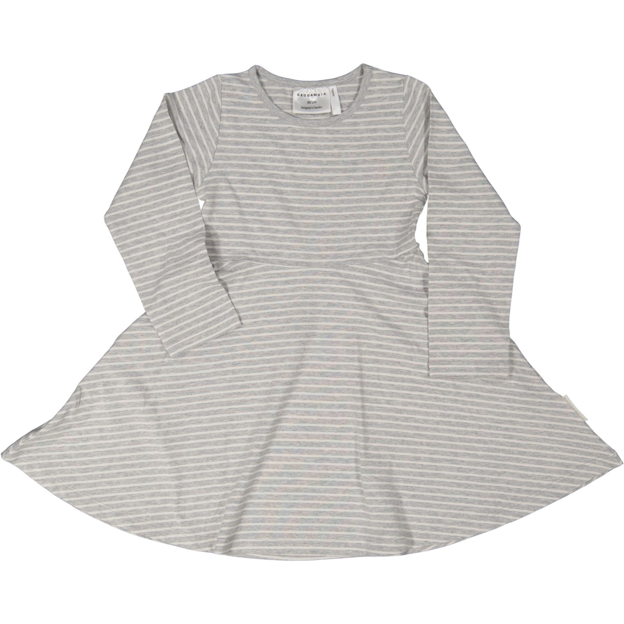 Flared dress L.S Classic Grey mel/white 122/128