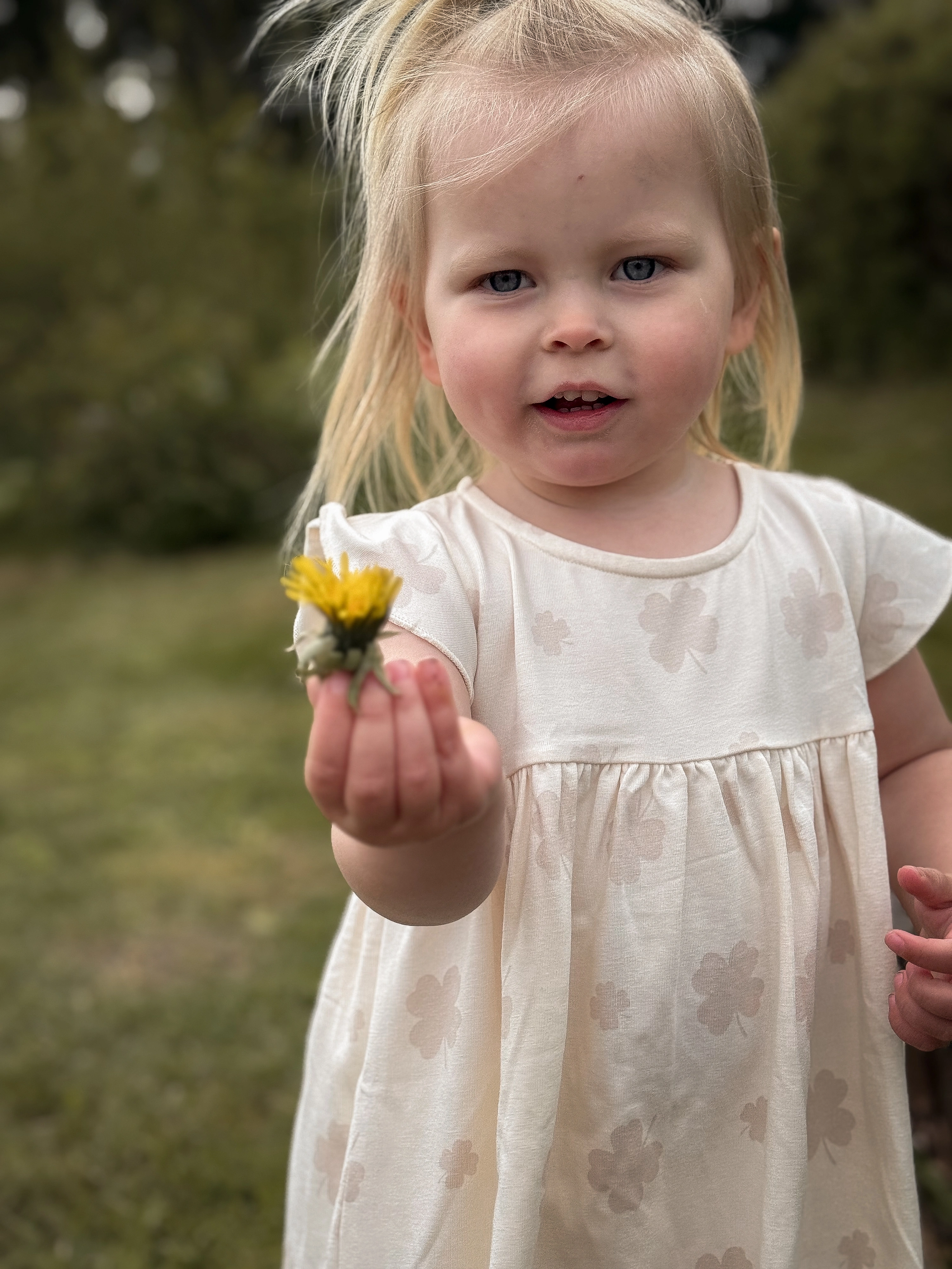 Volangklänning Bambu Klöver Beige