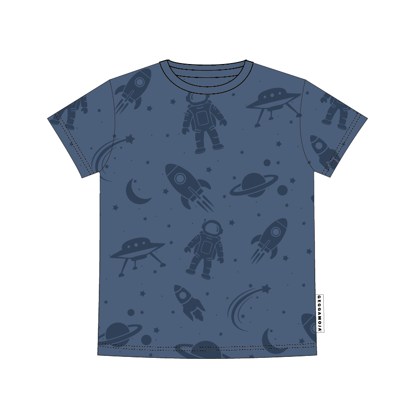 T-shirt Bambu Astronaut Blå