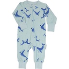 Bamboo two way zip pyjamas L.blue whale  110/116