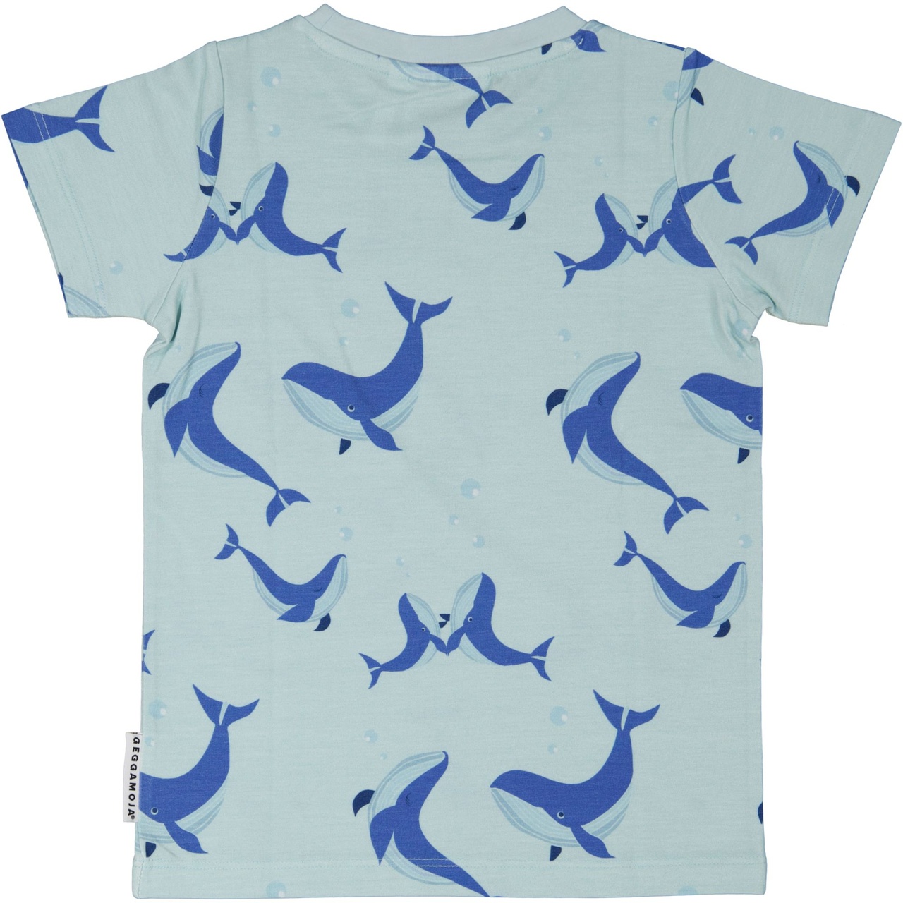 Bamboo T-shirt L.blue whale  74/80