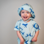 Bamboo Sunny hat L.blue whale  0-4M