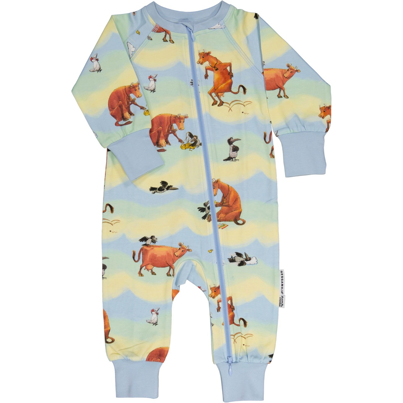 Two way zip pyjamas Mamma Moo Multi pastel 98/104