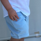 Linnen chino shorts Light blue 110/116