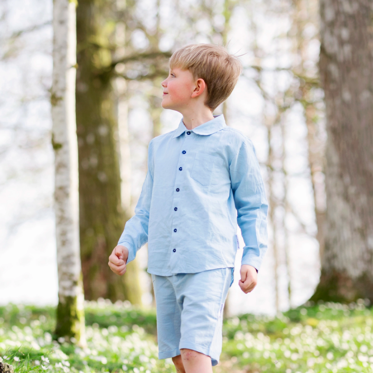 Pellavapaita valo Sininen 98/104