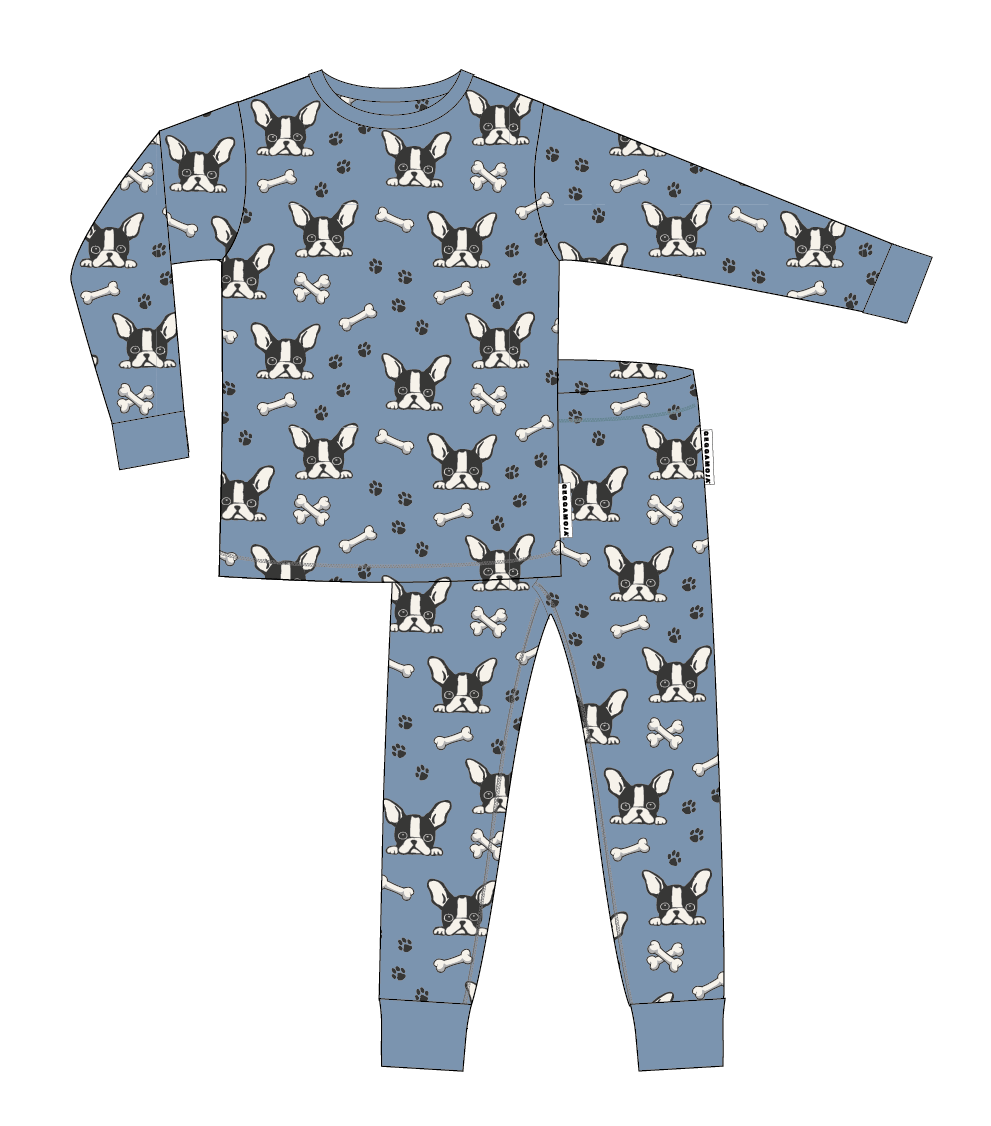 Pyjamas tvådelad Bambu Bulldog Blå