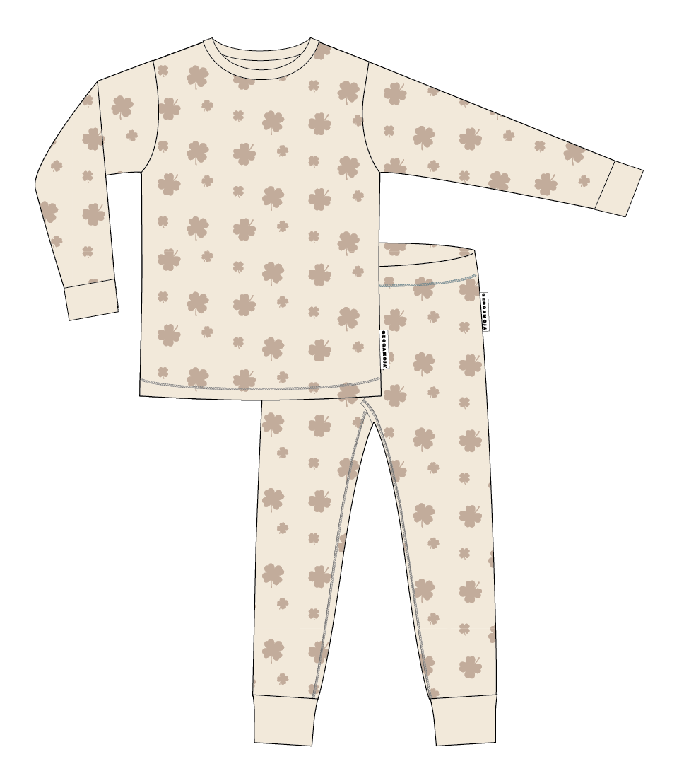 Pyjamas tvådelad Bambu Klöver Beige