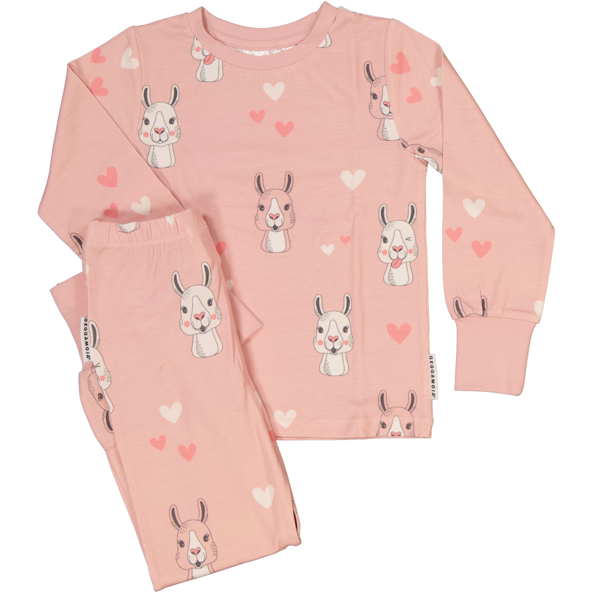 Pyjama Zweiteiler Bambus Rosa Lama