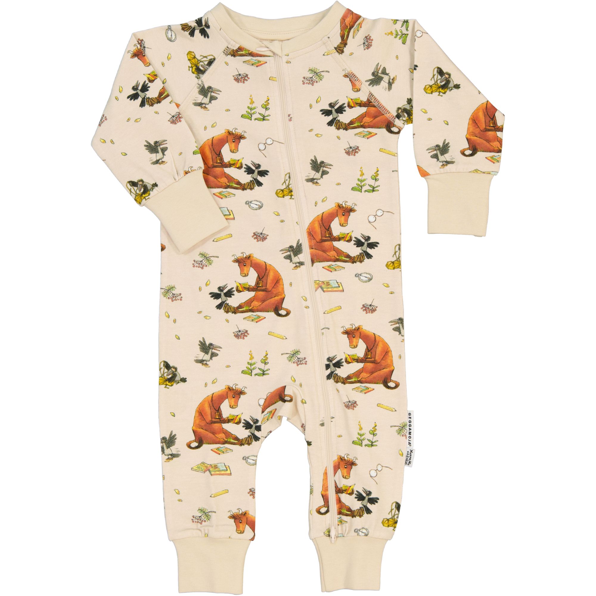 Mama Muh Zweiteiliger Reißverschluss-Pyjama Beige