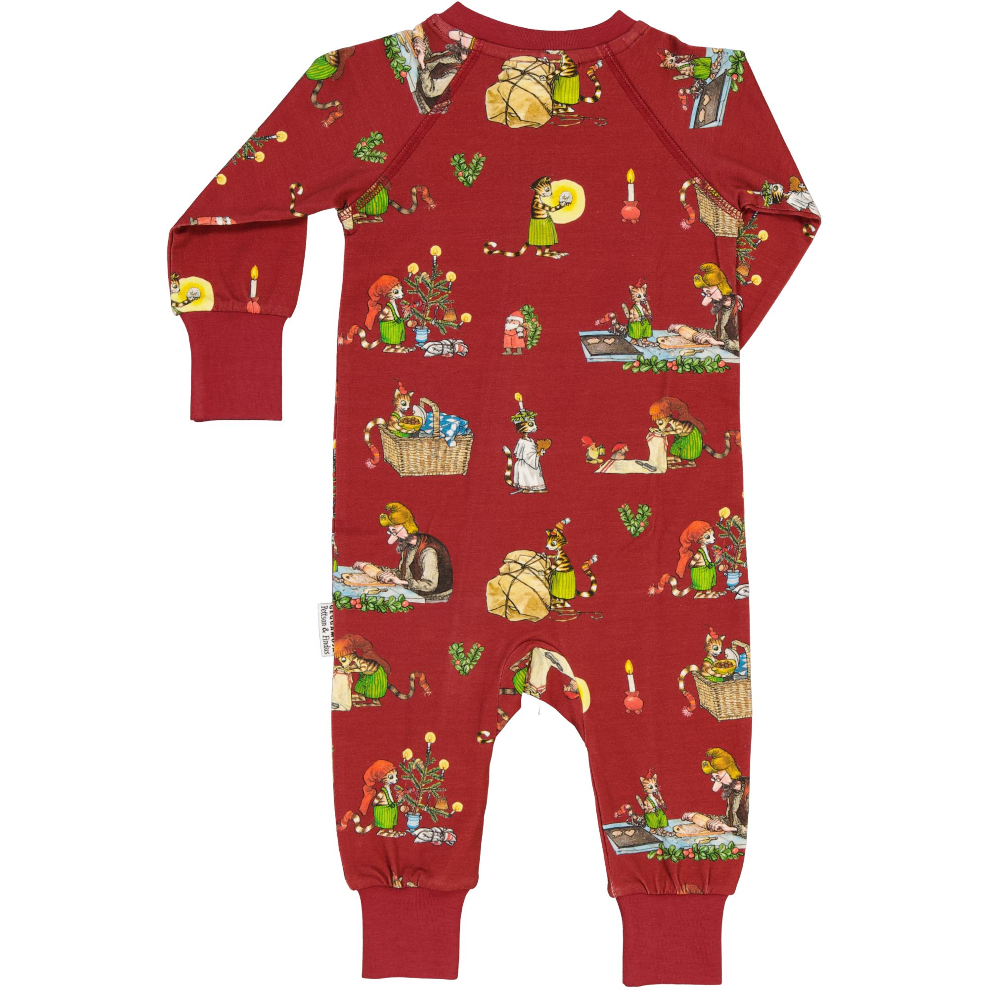 Pettson and Findus Pyjamas 2-way zip Dark red