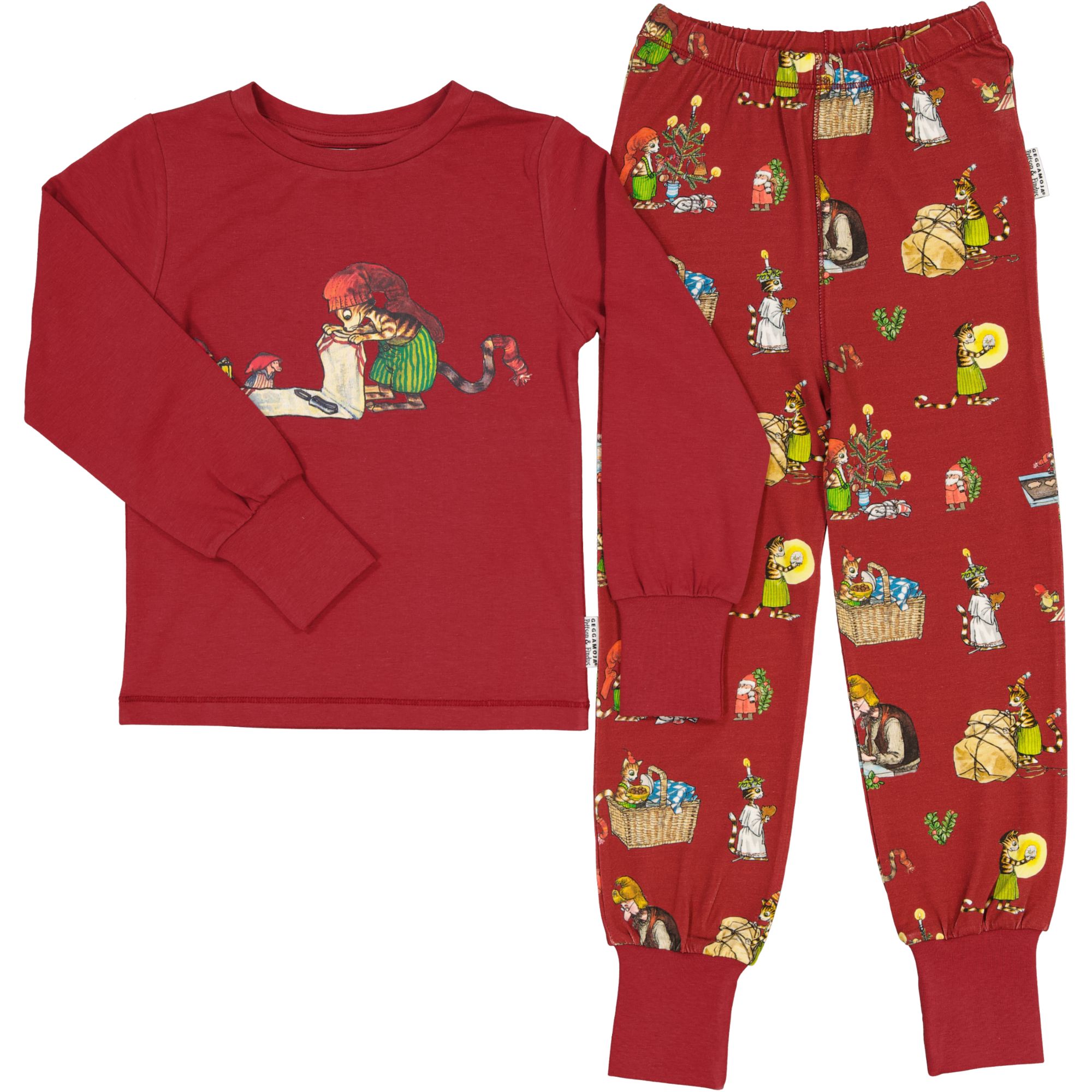 Pettson and Findus Two piece pyjamas Dark red