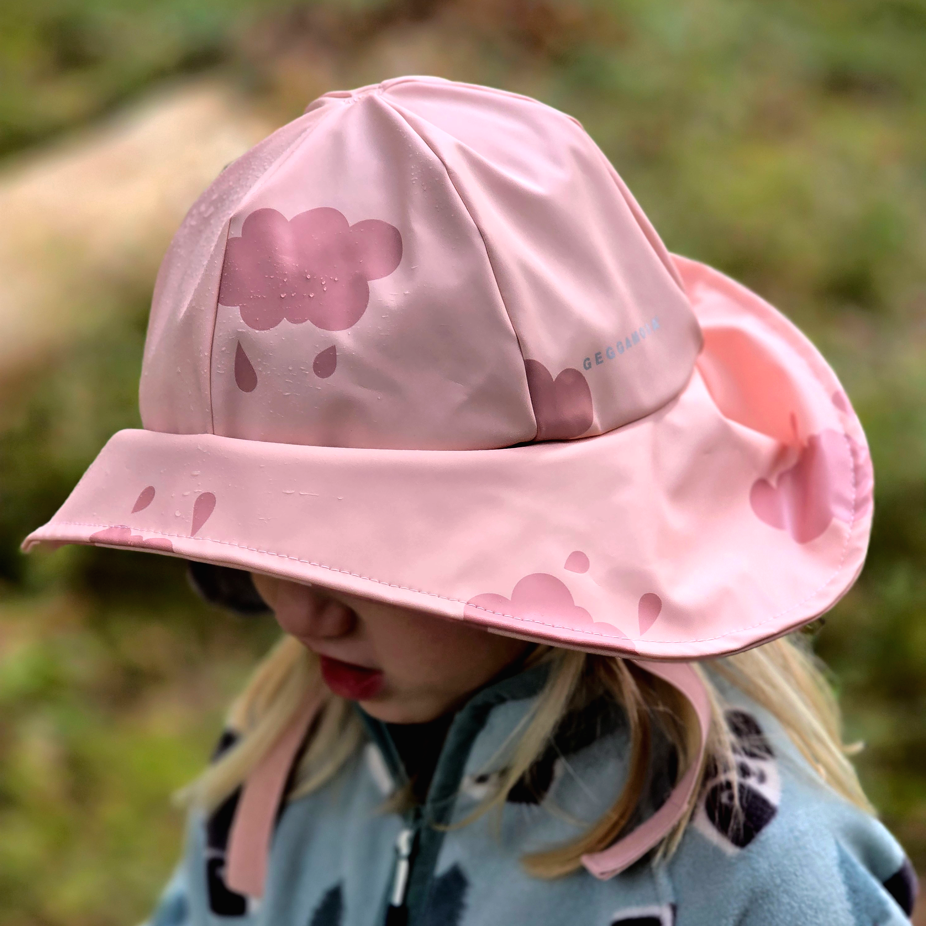 Rain hat fleece Pink cloud