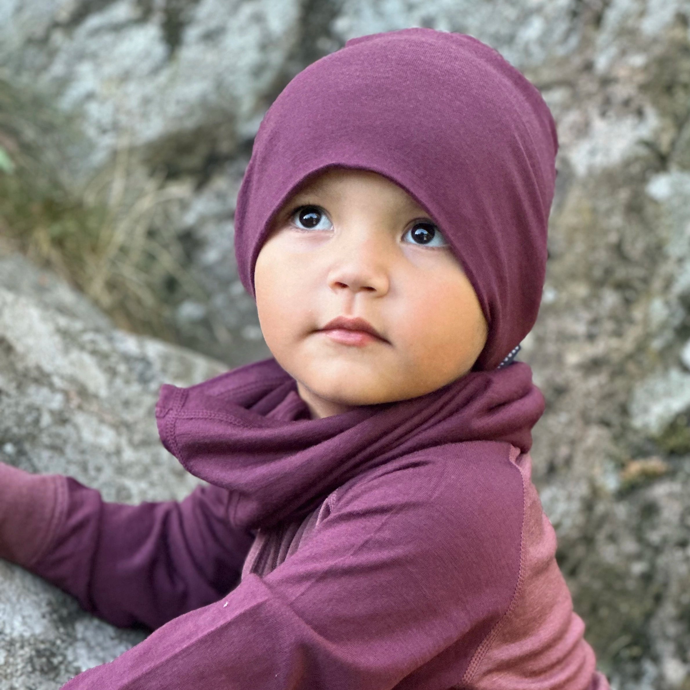 Merino wool beanie Burgundy