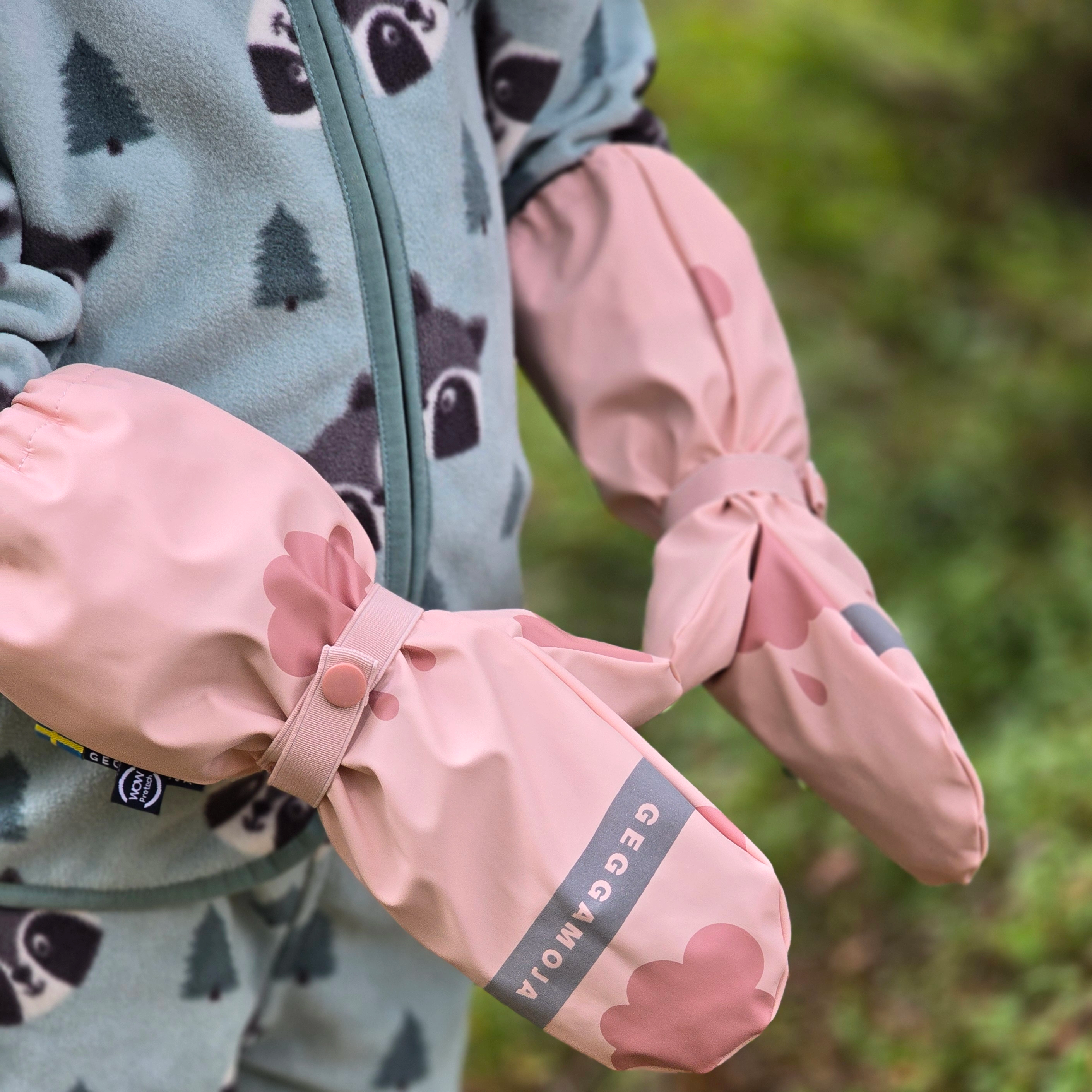 Rain mitten fleece Pink cloud