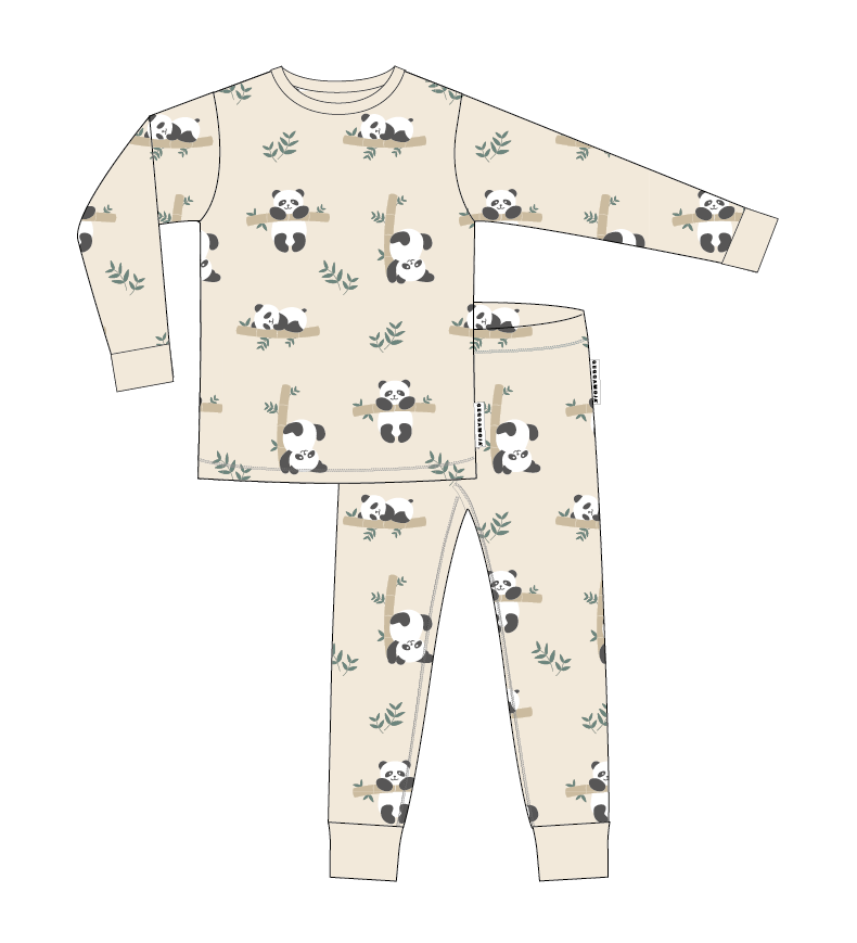 Pyjamas tvådelad Bambu Panda Beige