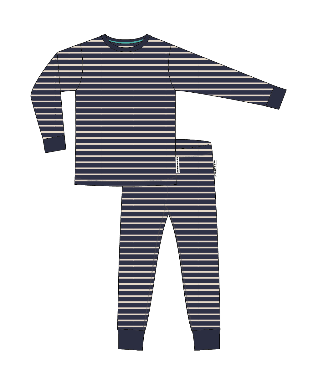 Pyjamas tvådelad Navy/Beige