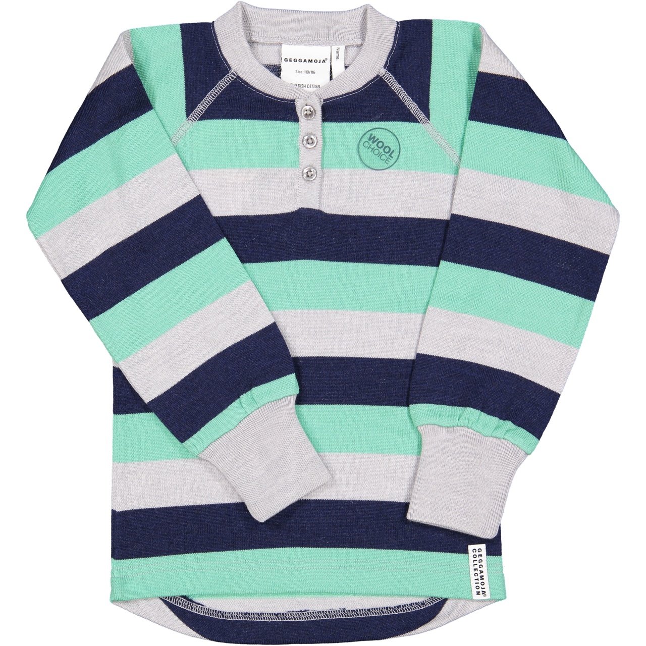 Wool sweater Green stripe 122/128