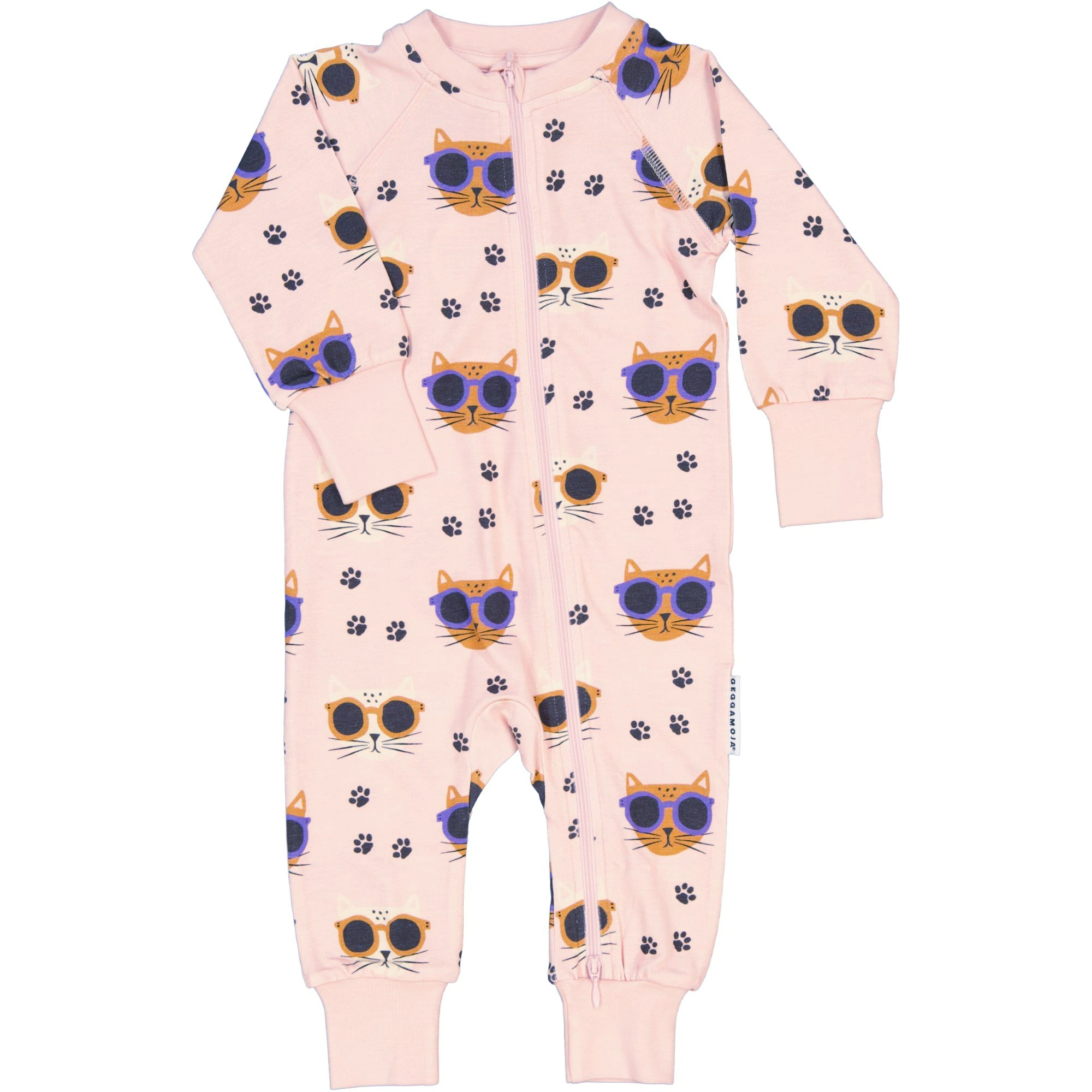 Bamboo two way zip pyjamas Pink Cool Cats