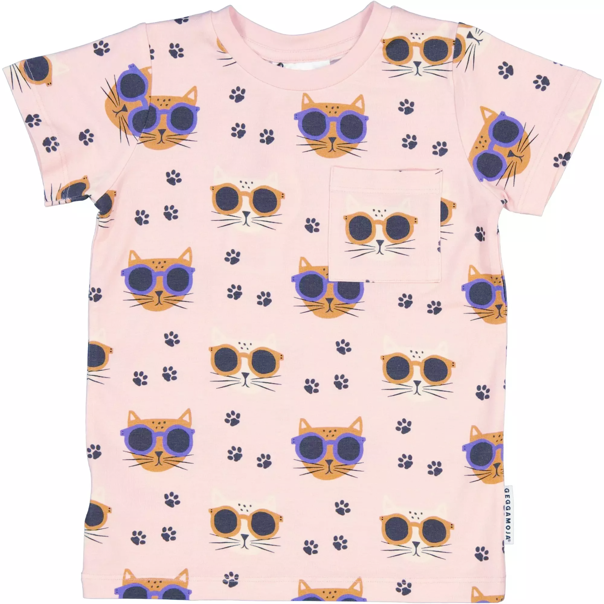 Bamboo T-shirt Pink Cool Cats