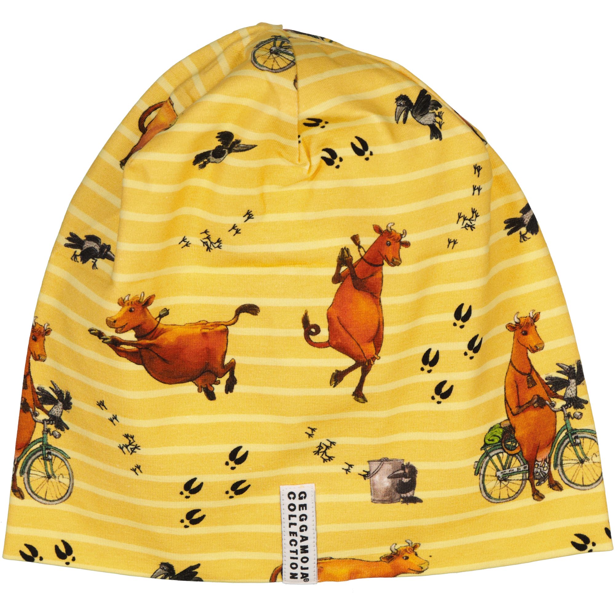 Mössa Mamma Mu och Kråkan Gul/Vit