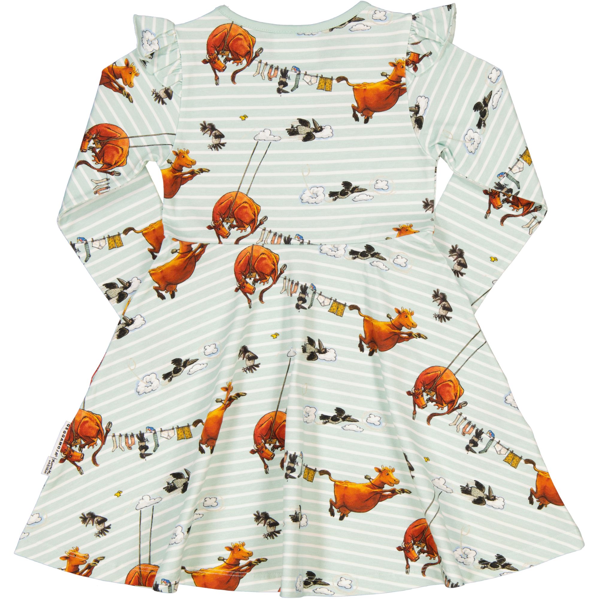 Snurrklänning Mamma Mu och Kråkan Mint/Vit