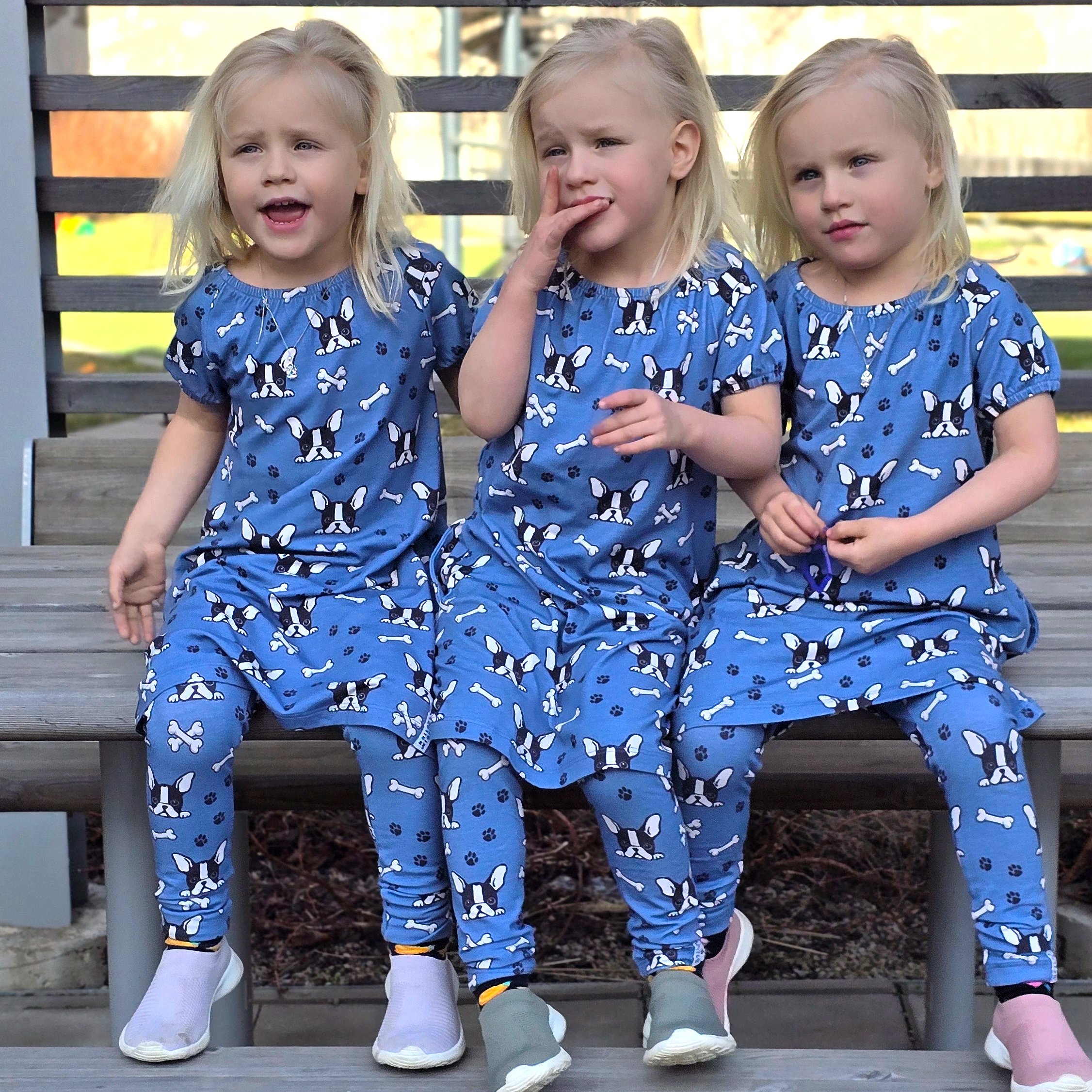 Singoallaklänning Bambu Bulldog Blå