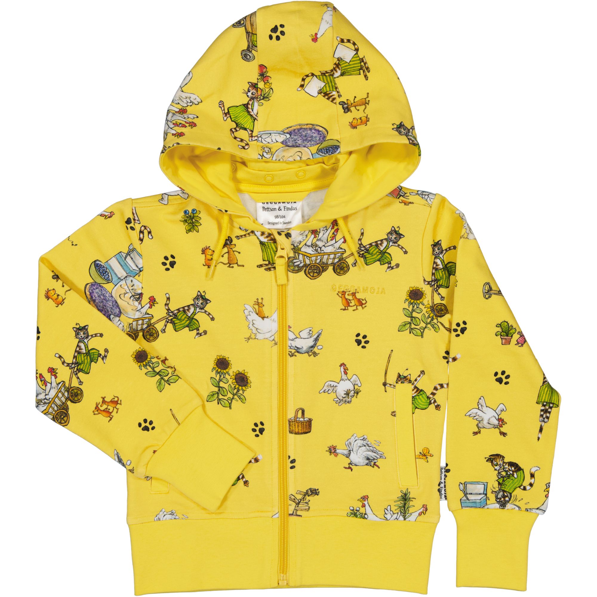Hoodie Pettson och Findus Gul