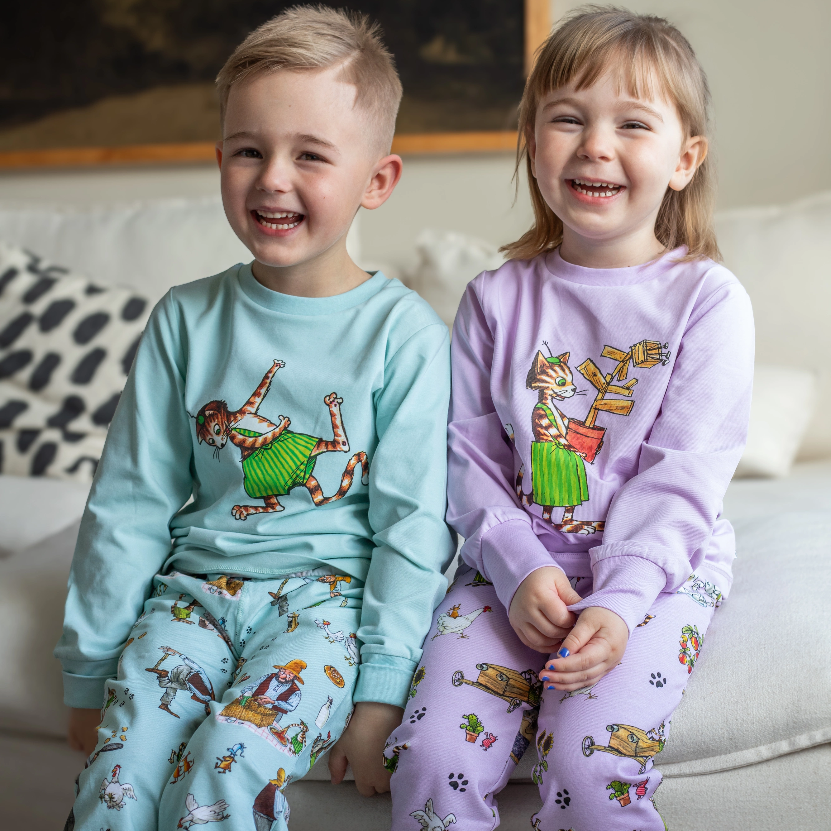 Tvådelad pyjamas Pettson och Findus Mint