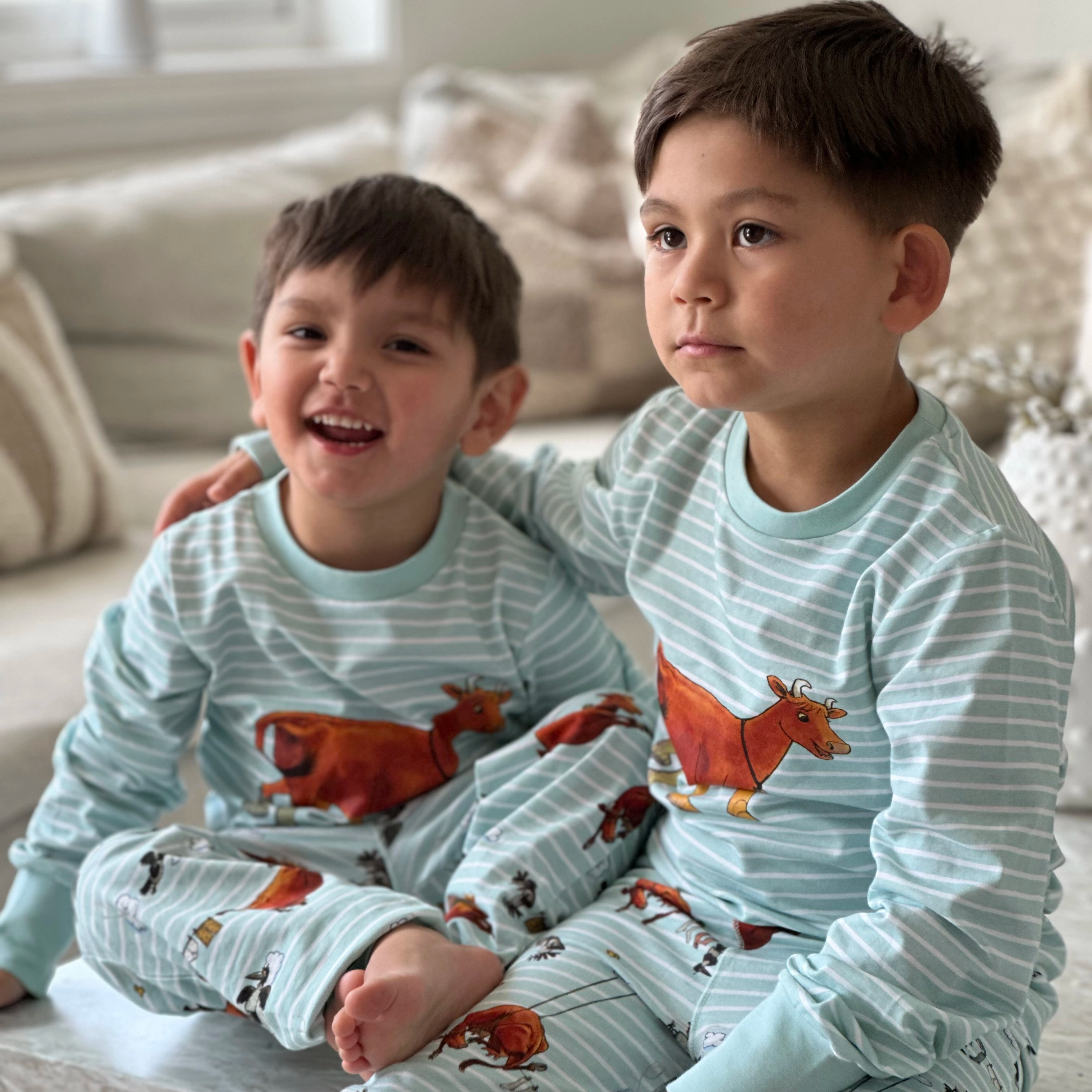 Tvådelad Pyjamas Mamma Mu och Kråkan Mint/Vit