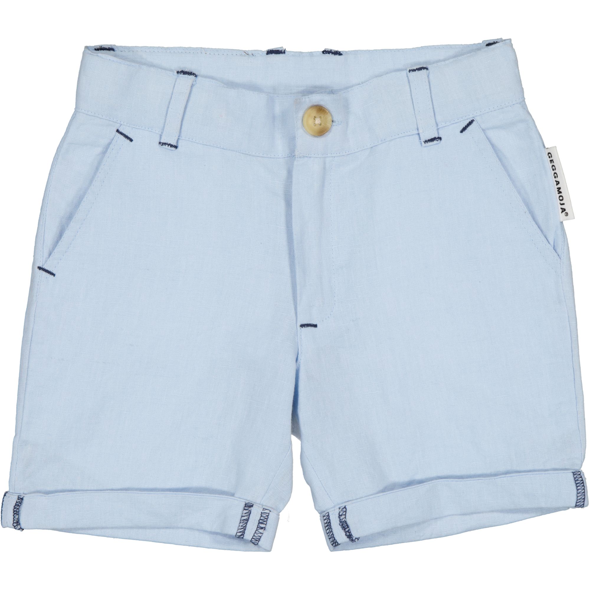 Linneshorts Ljusblå