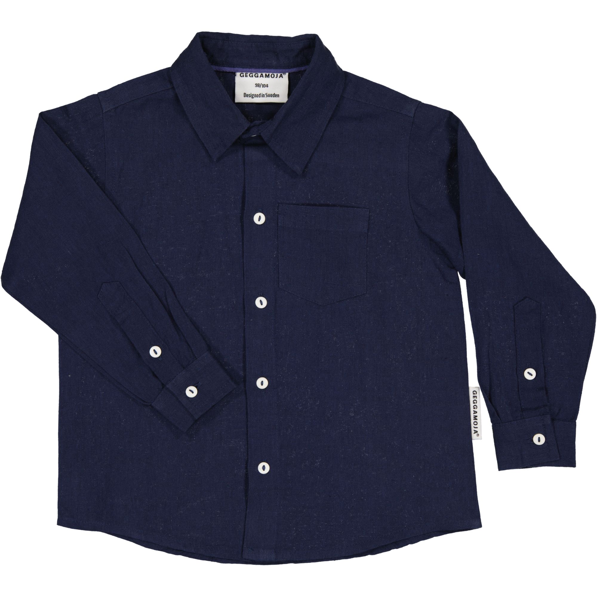 Linneskjorta lång arm Navy