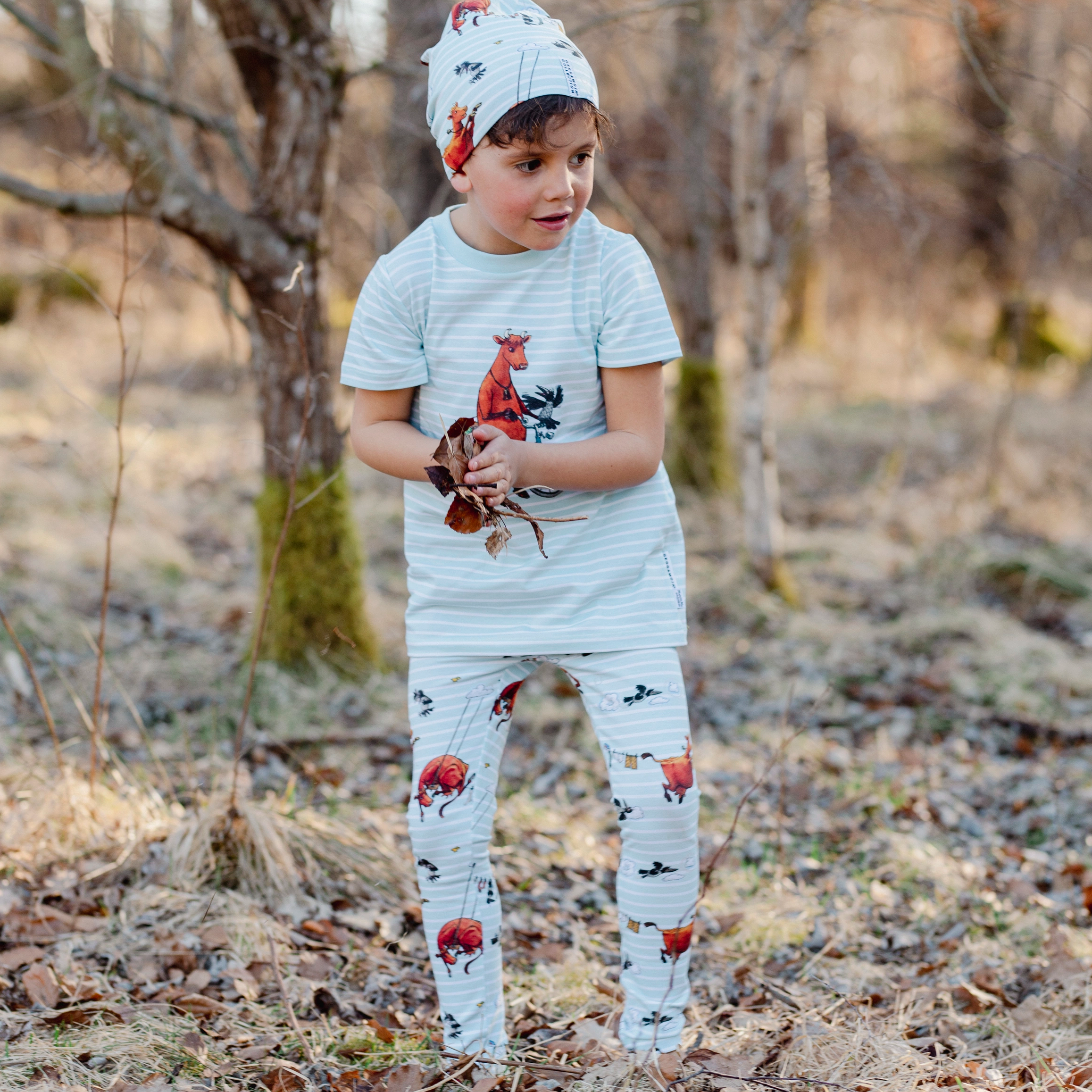 Leggings Mamma Mu och Kråkan Mint/Vit