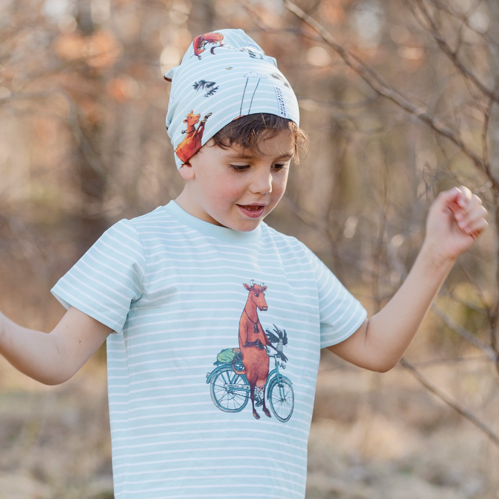 Mössa Mamma Mu och Kråkan Mint/Vit