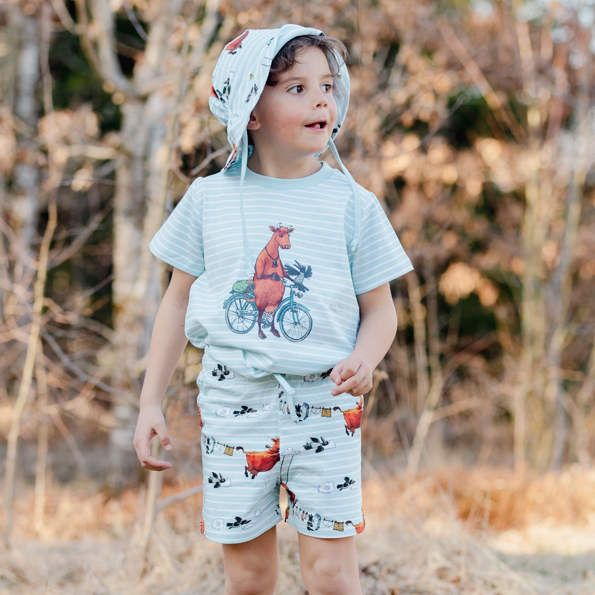 Solhatt Mamma mu och Kråkan Mint/Vit