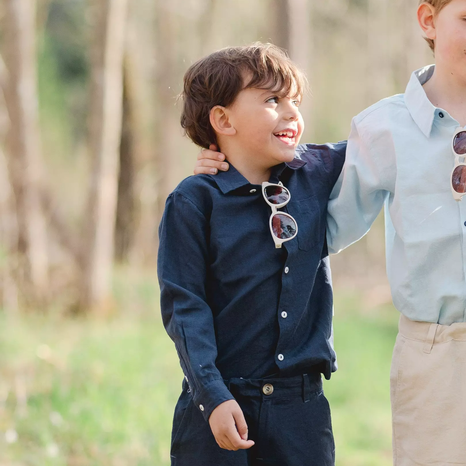 Linneskjorta lång arm Navy