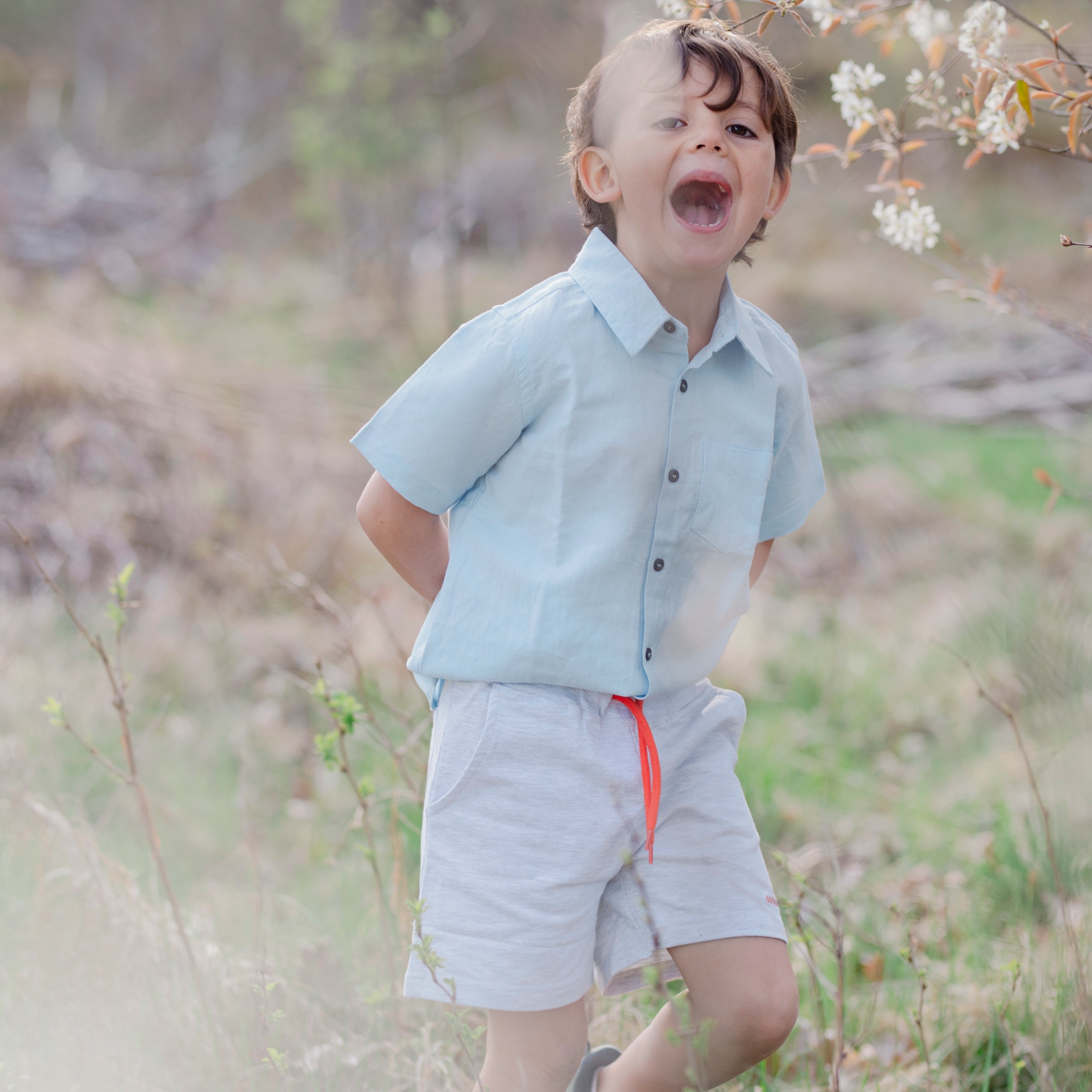 Collegeshorts Gråmelerade