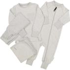 Tvåvägs-zip Pyjamas Classic Ljusgrå randigt 98/104