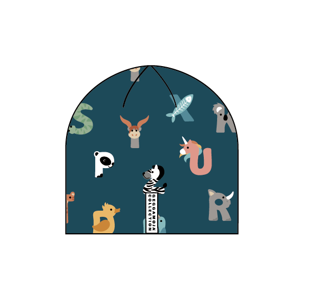 Mössa Bambu Animal Letters